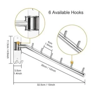 Bosszi 2 ganchos de acero inoxidable para ropa con brazo_4