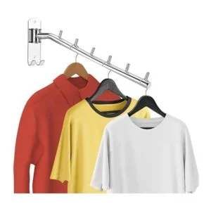 Bosszi 2 ganchos de acero inoxidable para ropa con brazo_2