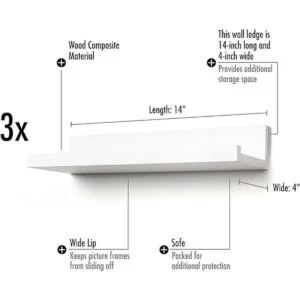 Americanflat Juego de 3 estantes flotantes de 14 pulgadas_2