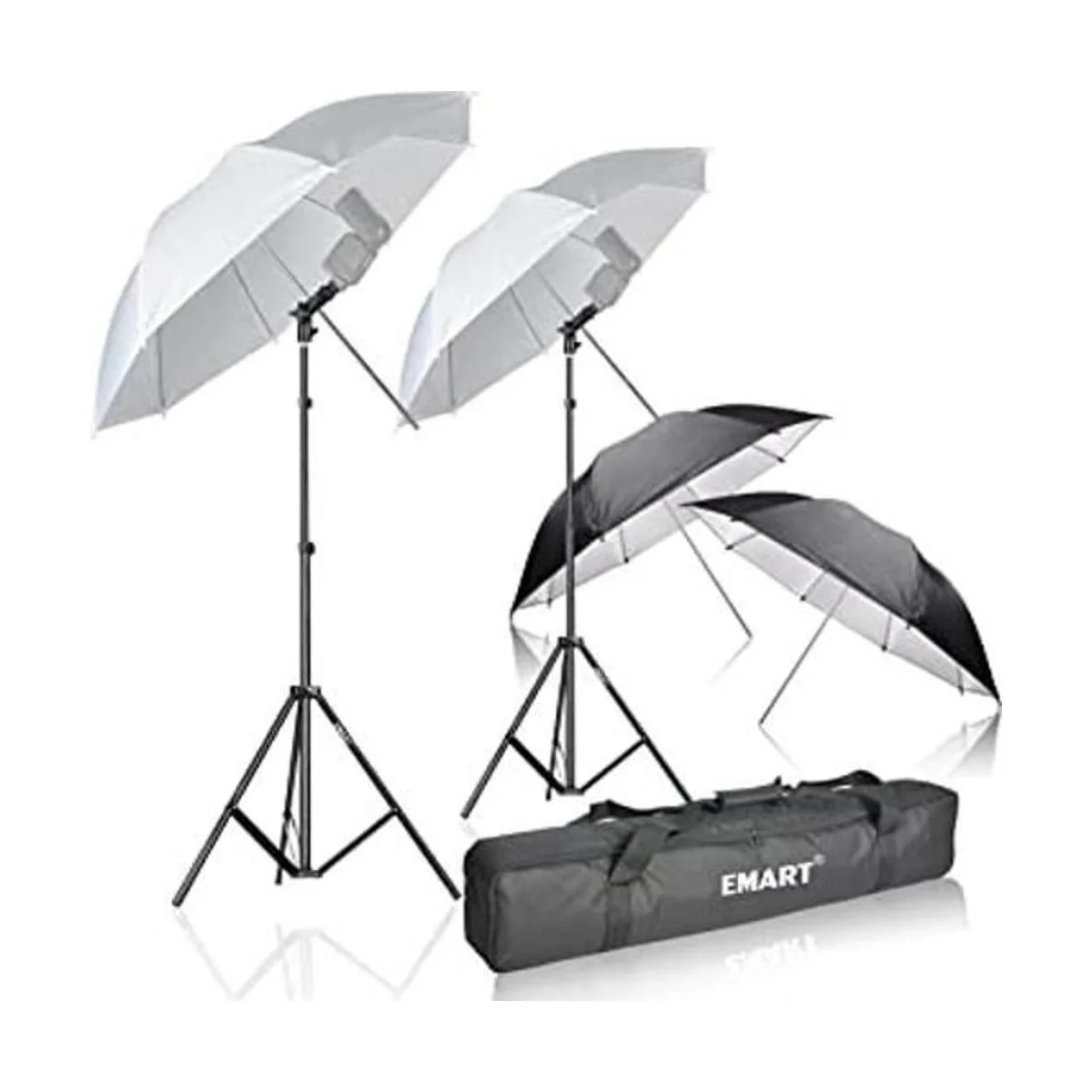 Emart Photo Studio Juego de paraguas con luz de flash_1