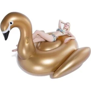 Jasonwell Giant Inflatable Pool Float Golden Swan Pegasus_3