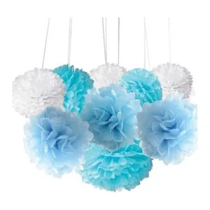 18 pompones de papel para colgar pañuelos bolas de