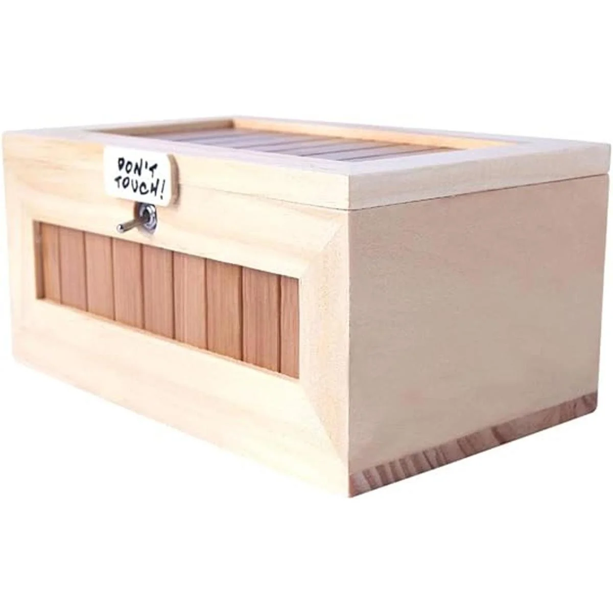 Caja Xinhome con cartel de Dont touch no tocar_5
