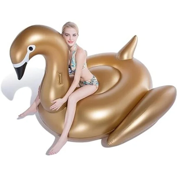 Jasonwell Giant Inflatable Pool Float Golden Swan Pegasus_2