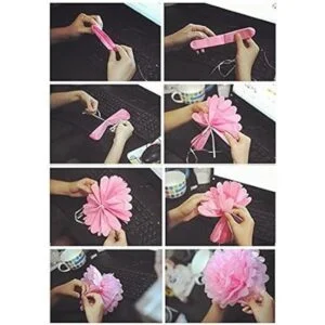 18 pompones de papel para colgar pañuelos bolas de