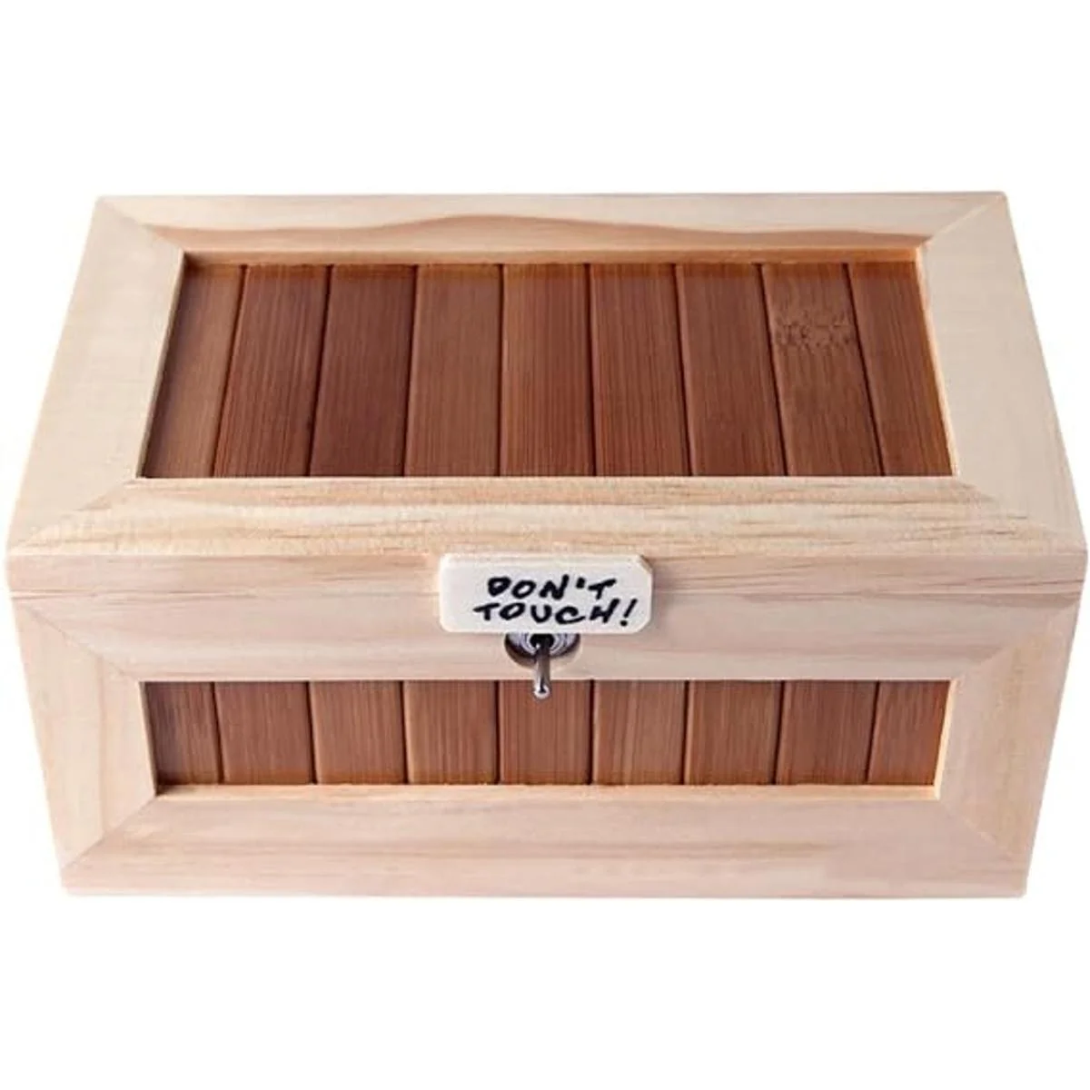 Caja Xinhome con cartel de Dont touch no tocar_3