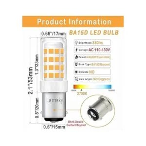 Lamsky Bombilla LED BA15D de doble contacto con base de