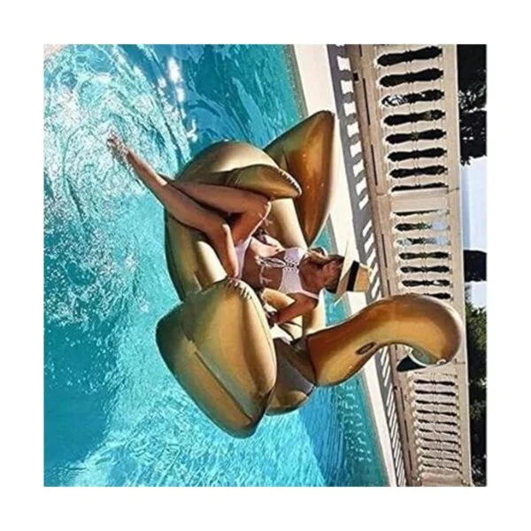 Jasonwell Giant Inflatable Pool Float Golden Swan Pegasus_6