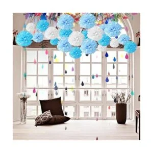 18 pompones de papel para colgar pañuelos bolas de