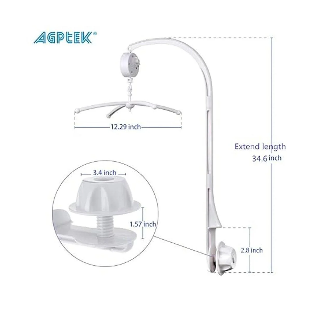 AGPtek Móvil para Cuna de Bebé Soporte de Campana para