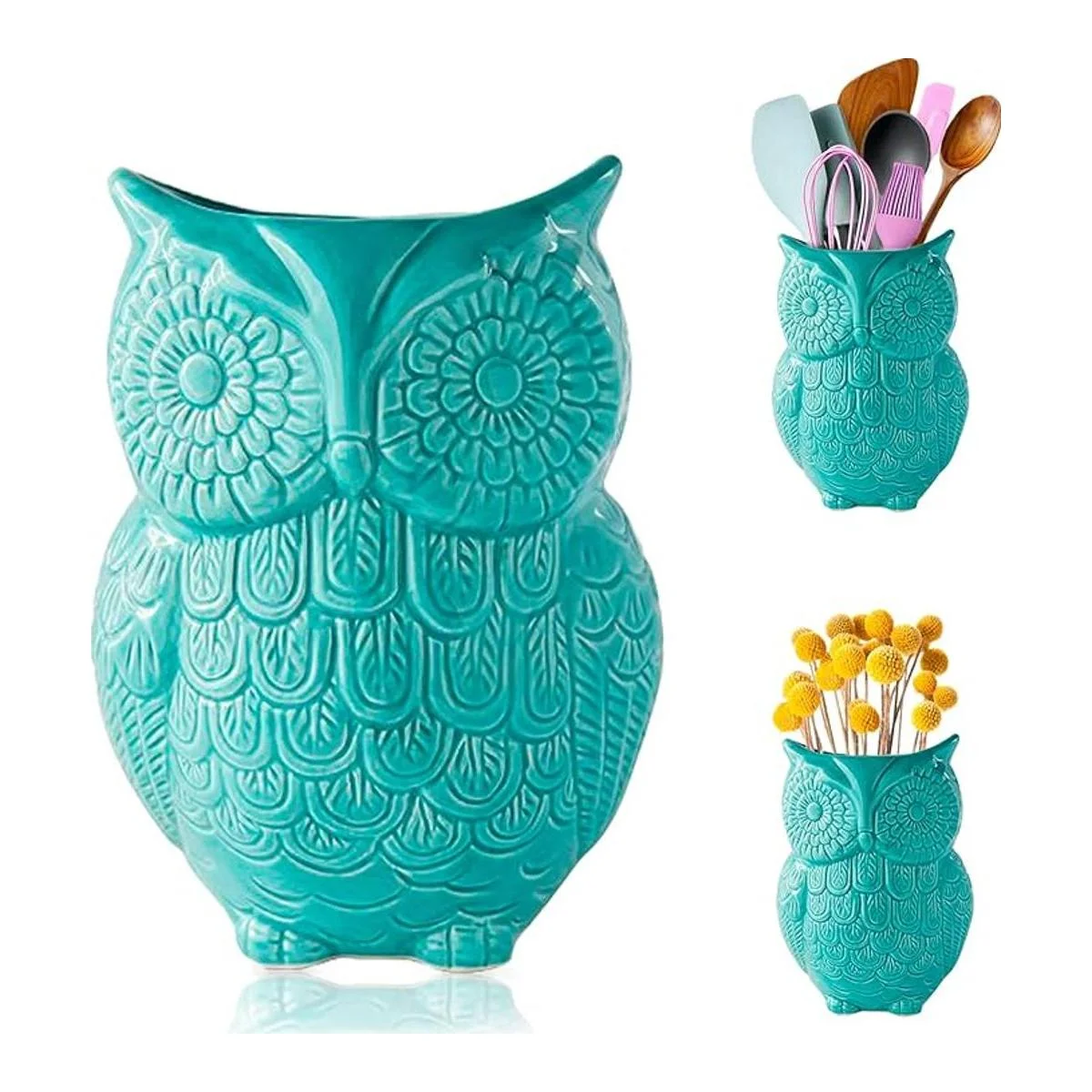 Soporte para utensilios con forma de búho de Comfify.