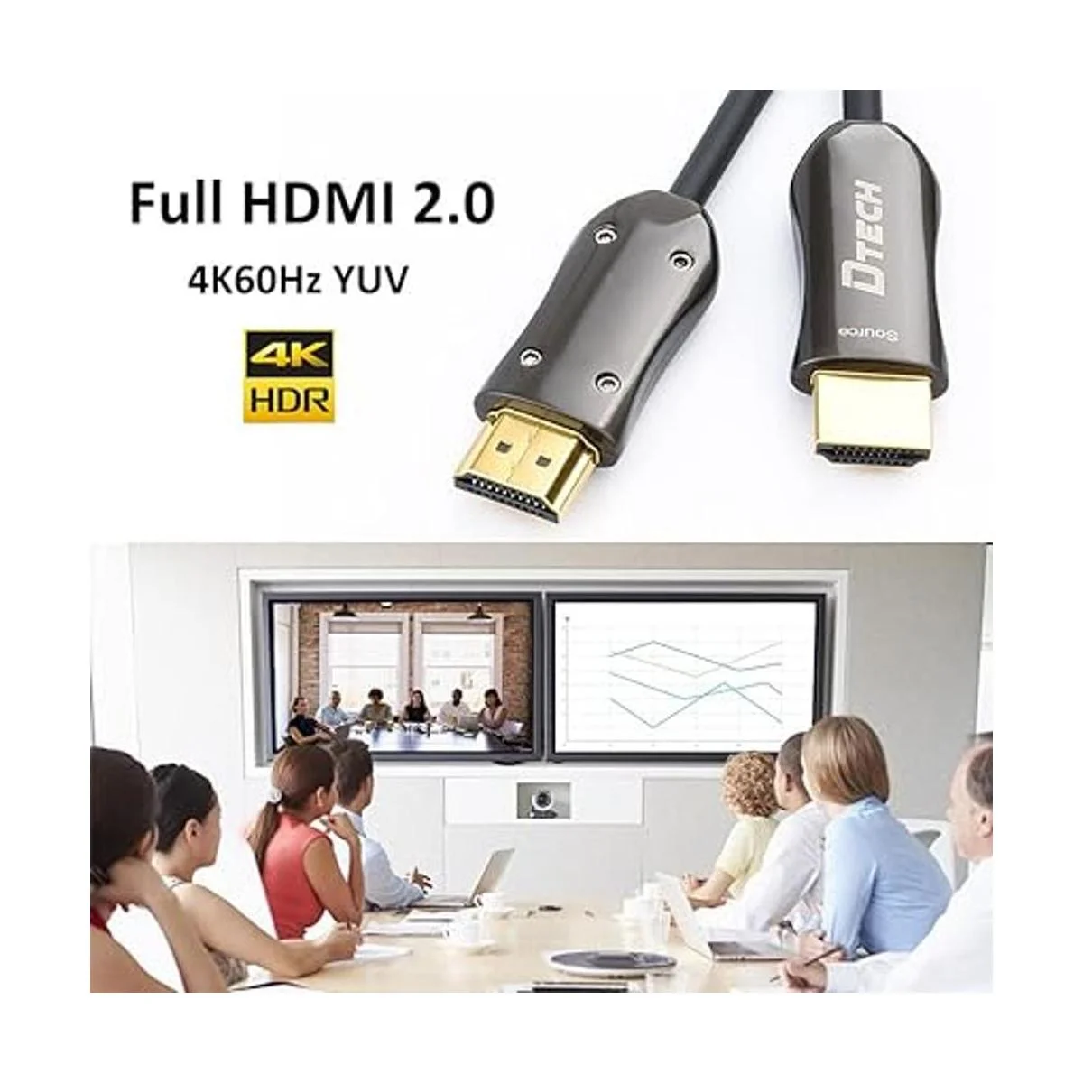 DTECH Cable HDMI 2.0 ultra delgado de fibra óptica de 150_4