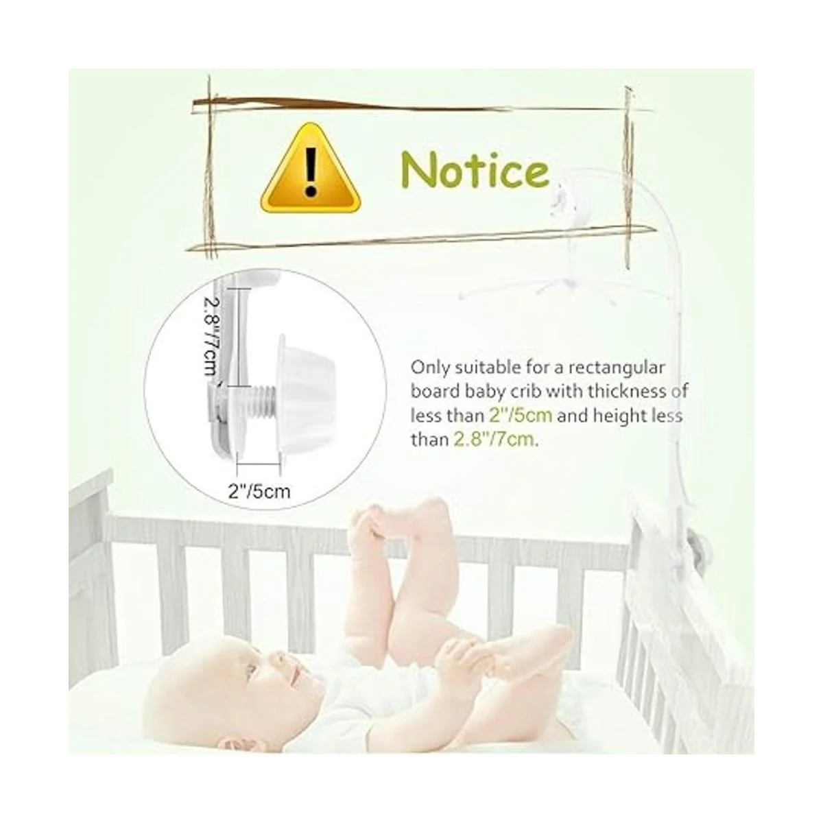 AGPtek Móvil para Cuna de Bebé Soporte de Campana para