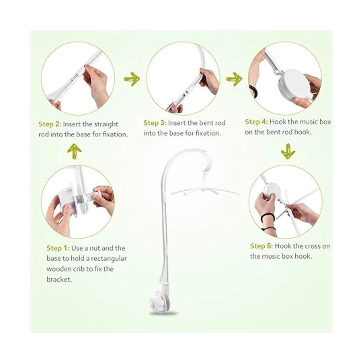 AGPtek Móvil para Cuna de Bebé Soporte de Campana para