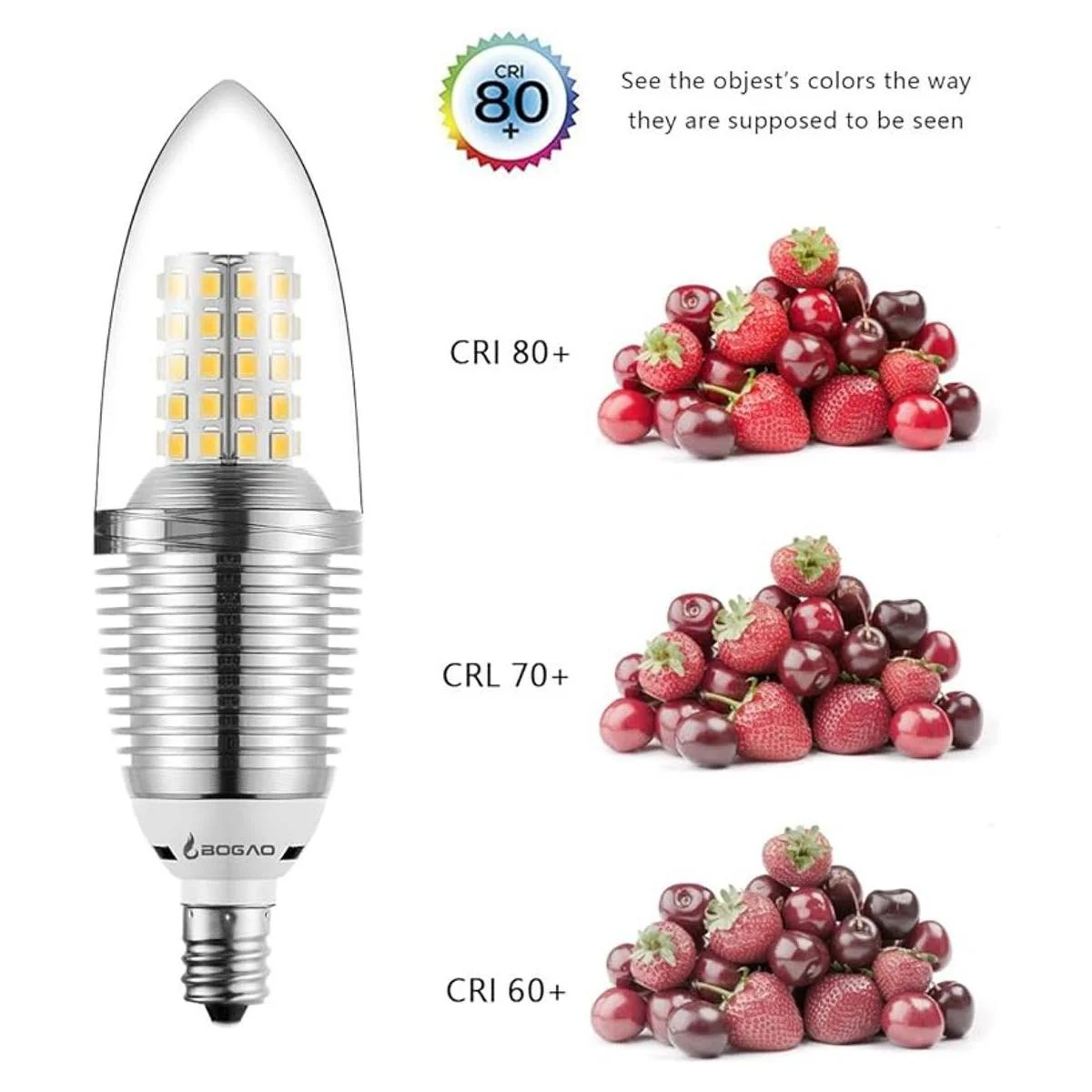 Bombilla para candelabro LED Bogao pack de 4 bombilla