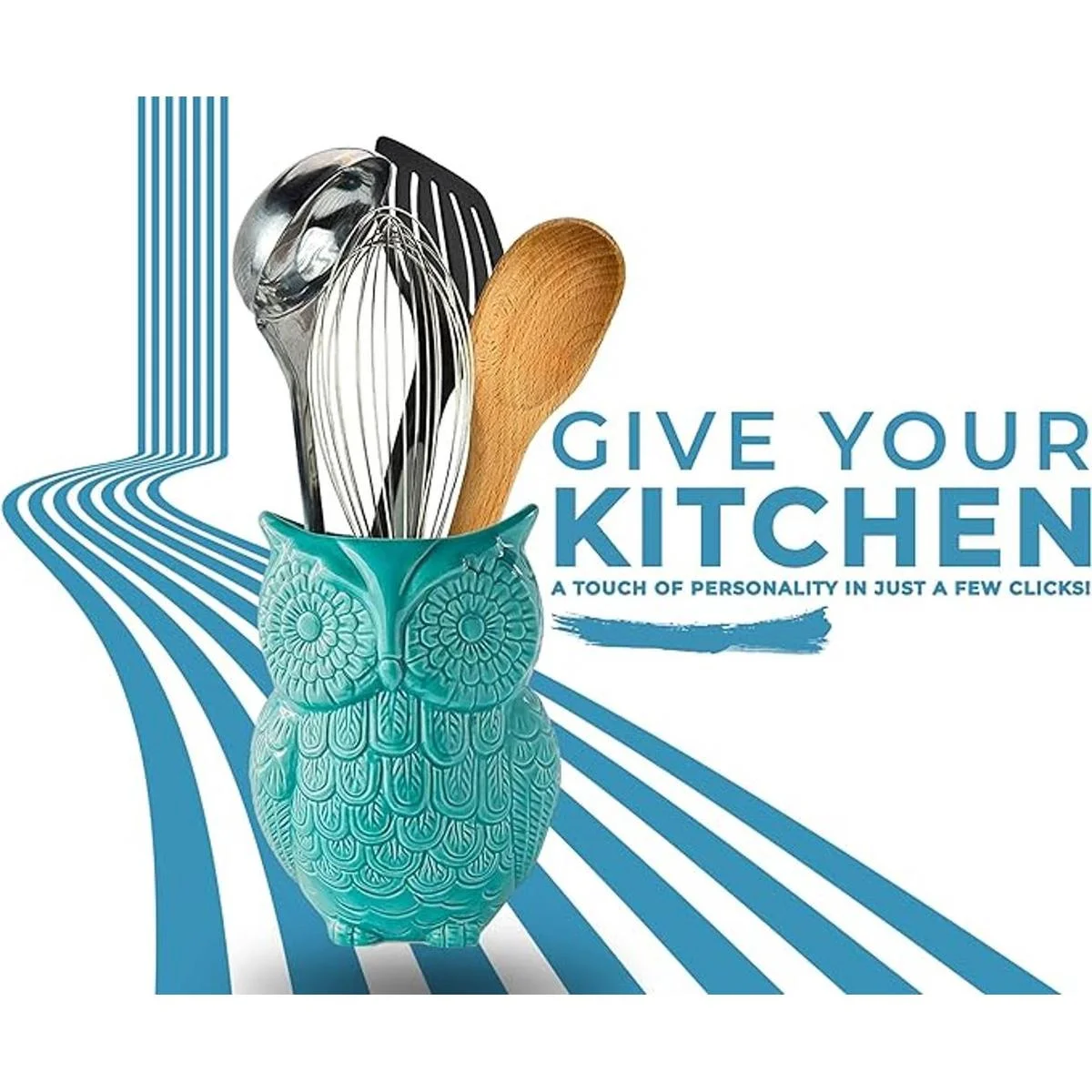 Soporte para utensilios con forma de búho de Comfify.