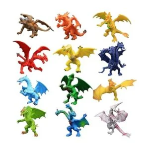 Juguetes de dragón 12 piezas surtidas de figuras de_4