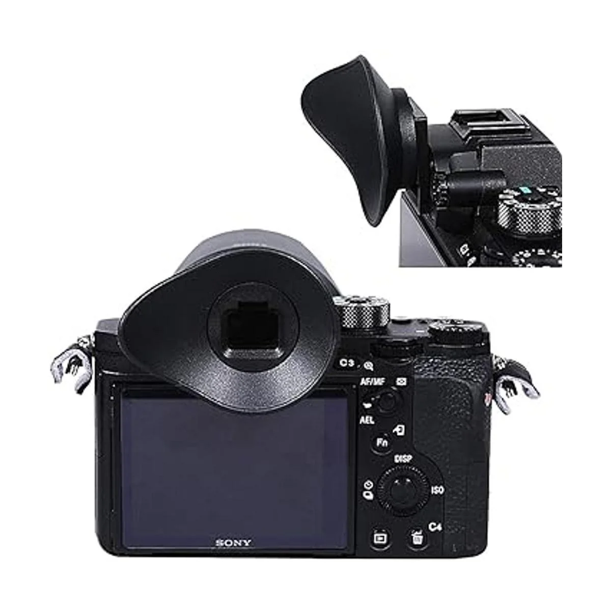 Ocular de cámara giratoria ovalada para Sony A9II A7RIII_3