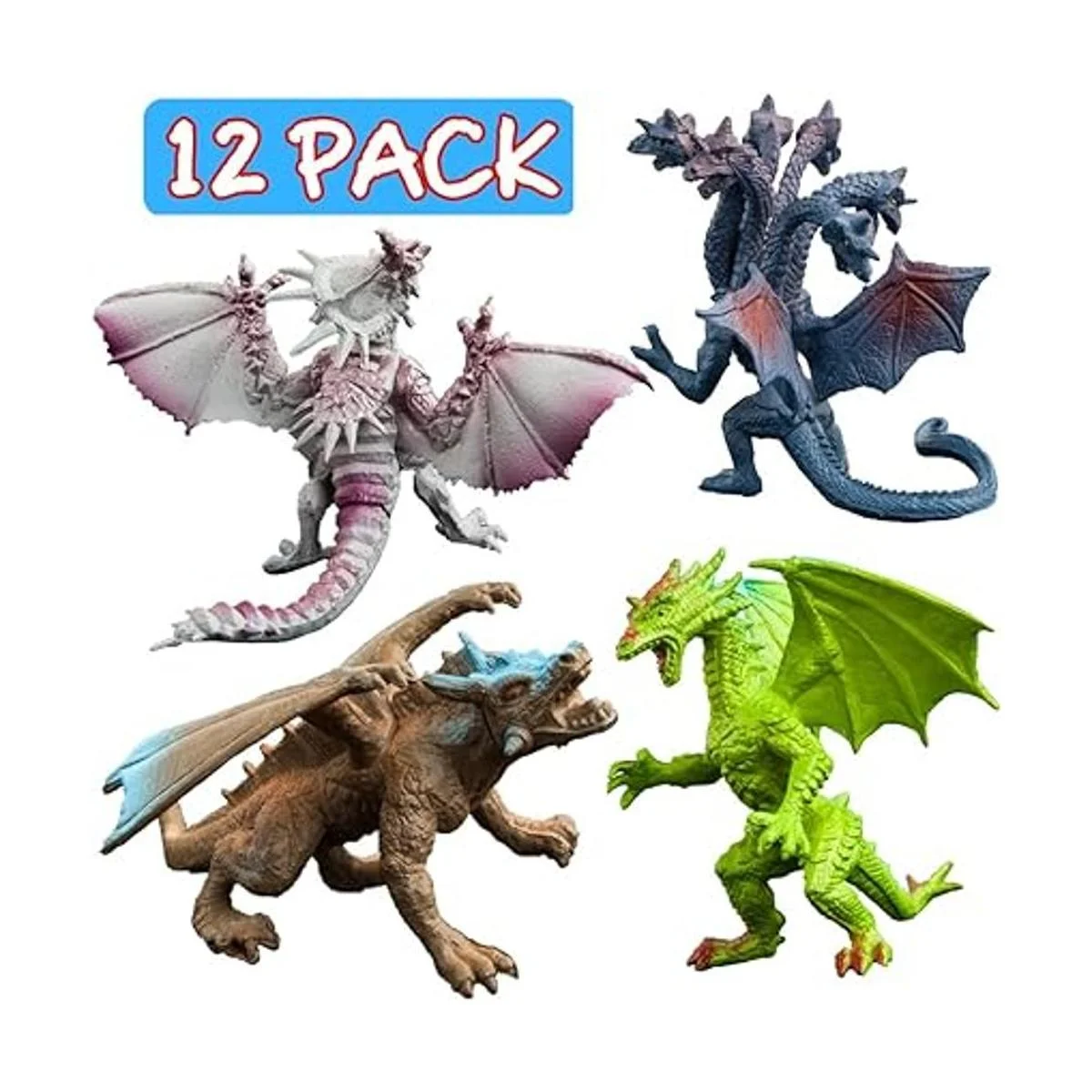 Juguetes de dragón 12 piezas surtidas de figuras de_3