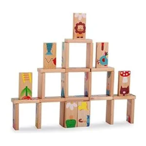 GracesDawn 28 piezas de juguete educativo de madera dominó_2