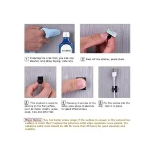 100 piezas calcomanía eBoot clips de cable clips de_3