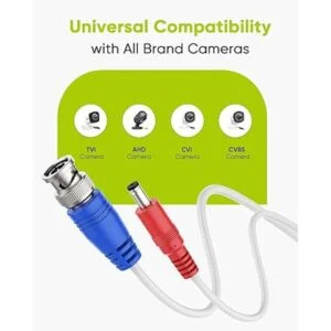 SANNCE 4 Pack 100 ft pies Video Cables de alimentación_5