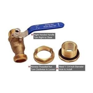 RAINPAL RBS024 Espita de barril de lluvia de latón LF