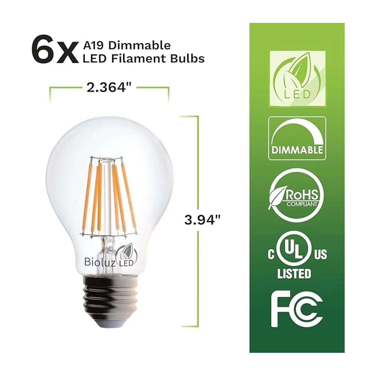 Bioluz LED 92 bombillas LED CRI E26 de 60 W regulables_4