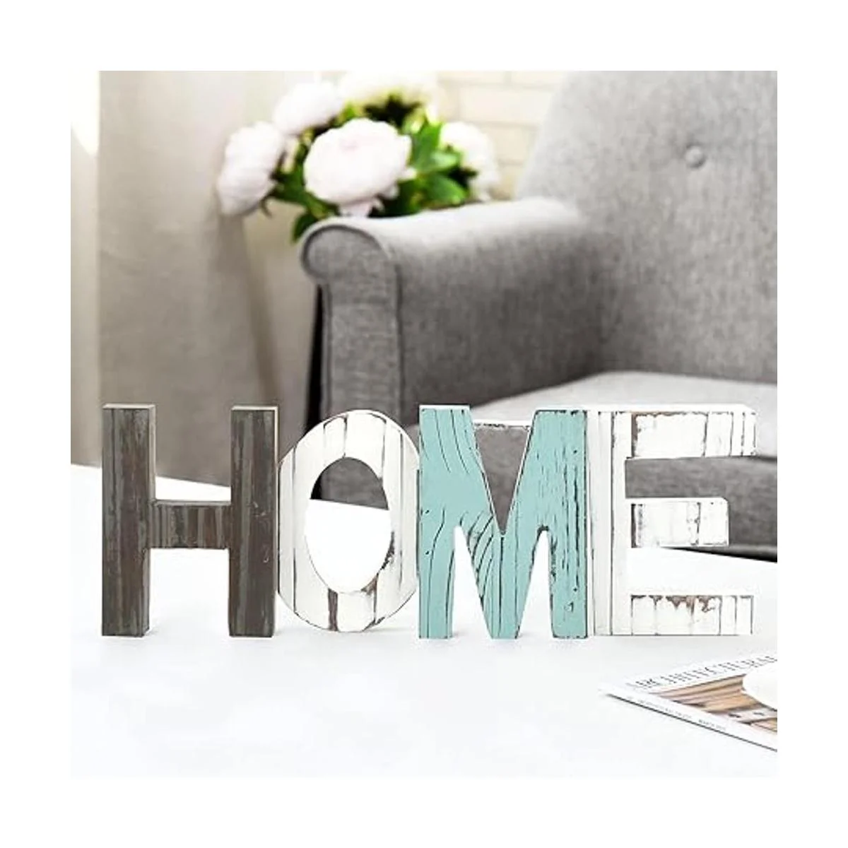 MyGift letrero decorativo rústico de madera HOME