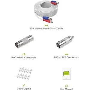SANNCE 4 Pack 100 ft pies Video Cables de alimentación_6