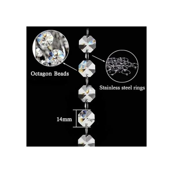 Hebras con gemas de vidrio acrílico transparentes KinHom
