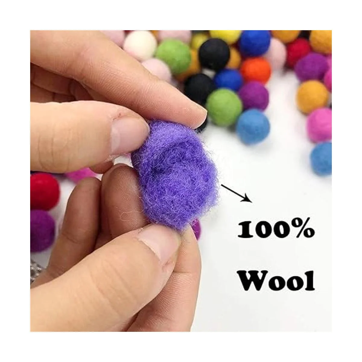 Kojoon 50 bolas de fieltro de lana de 0.787 in colores
