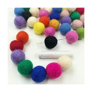 Kojoon 50 bolas de fieltro de lana de 0.787 in colores