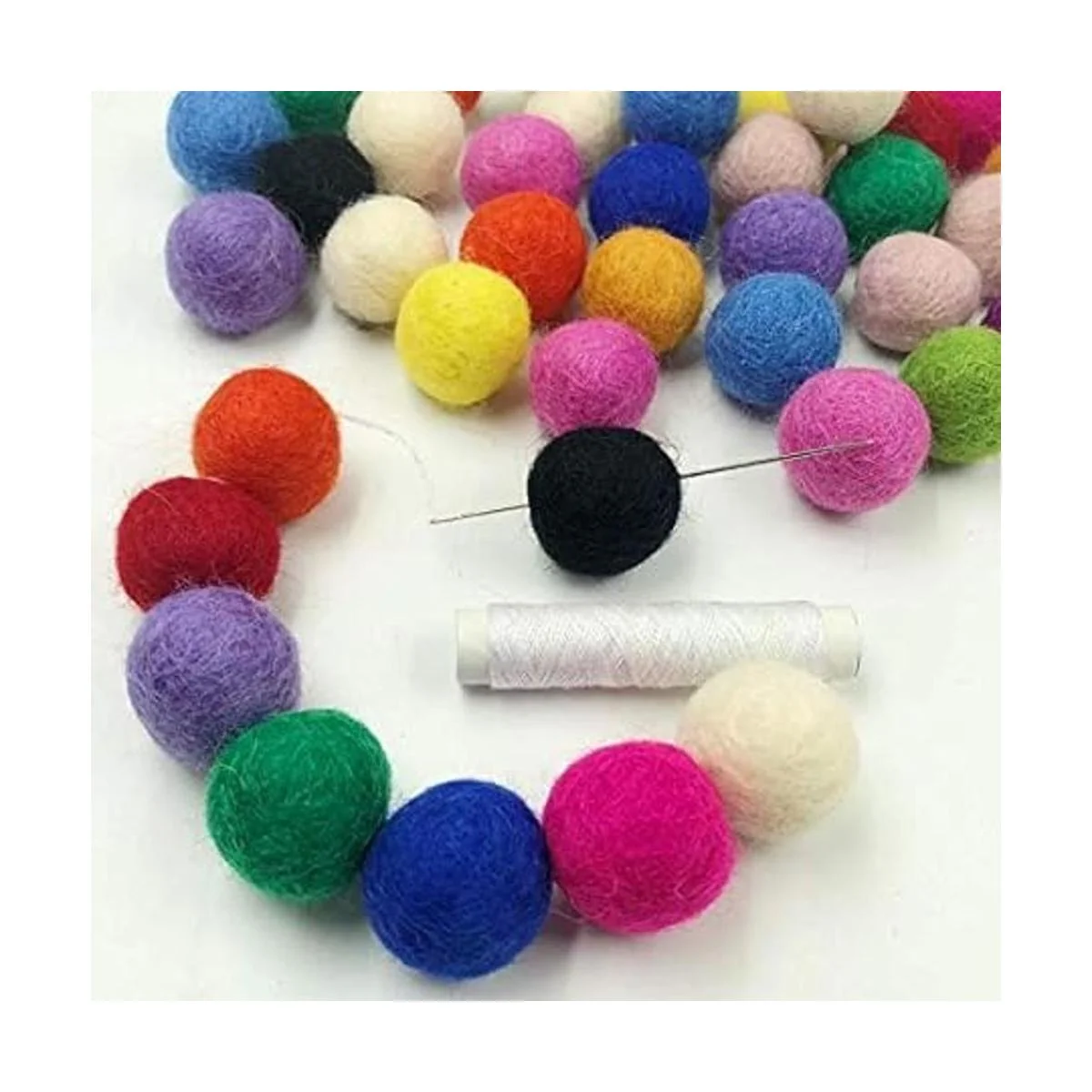 Kojoon 50 bolas de fieltro de lana de 0.787 in colores
