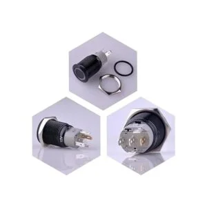 Botón interruptor momentáneo negro Ulincos U16F1 16mm_2