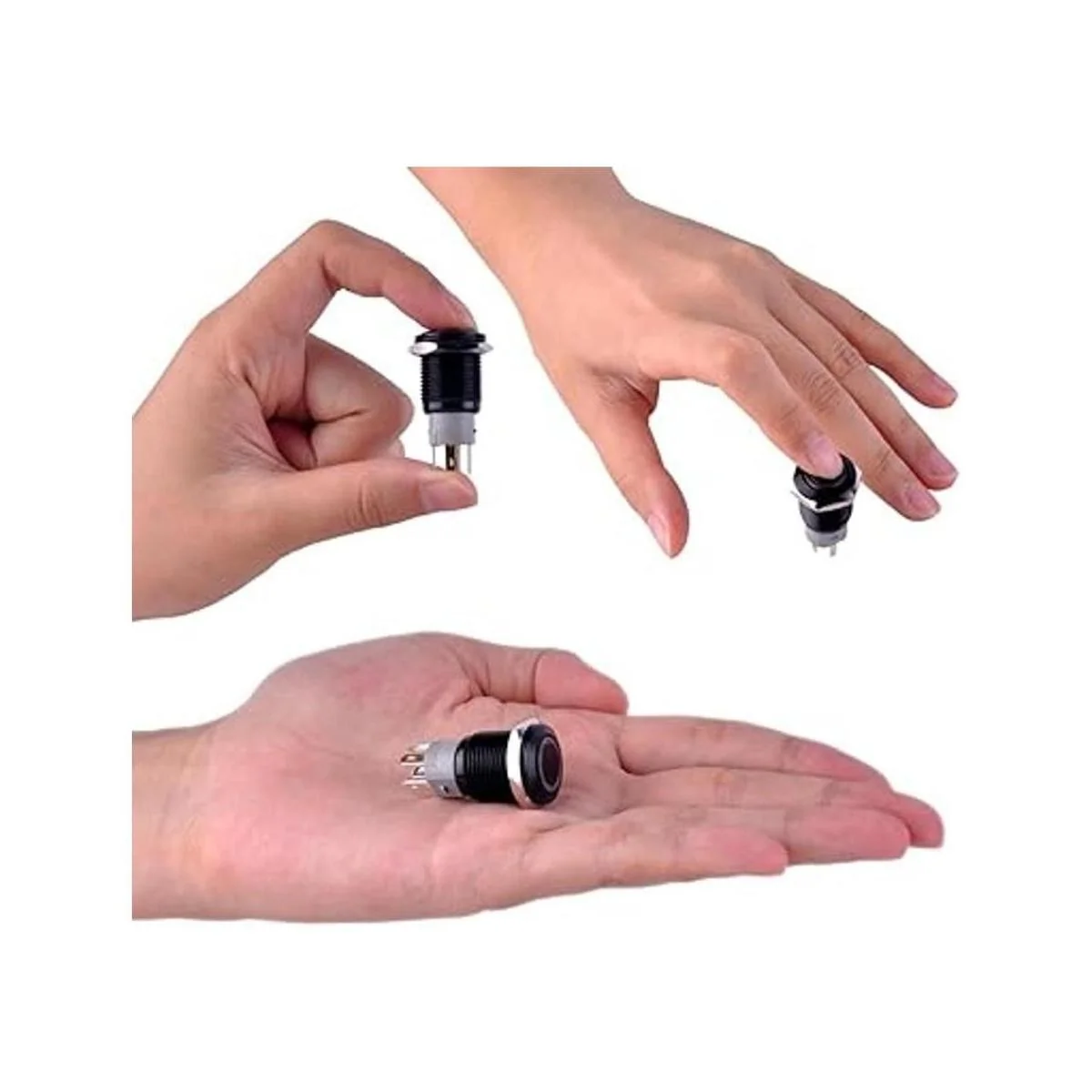 Botón interruptor momentáneo negro Ulincos U16F1 16mm_3