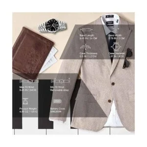 Reloj analógico de acero inoxidable para hombre reloj de