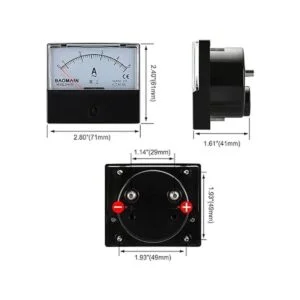 Baomain Ammeter DH670 AC 05A Panel de aguja de amperaje_5