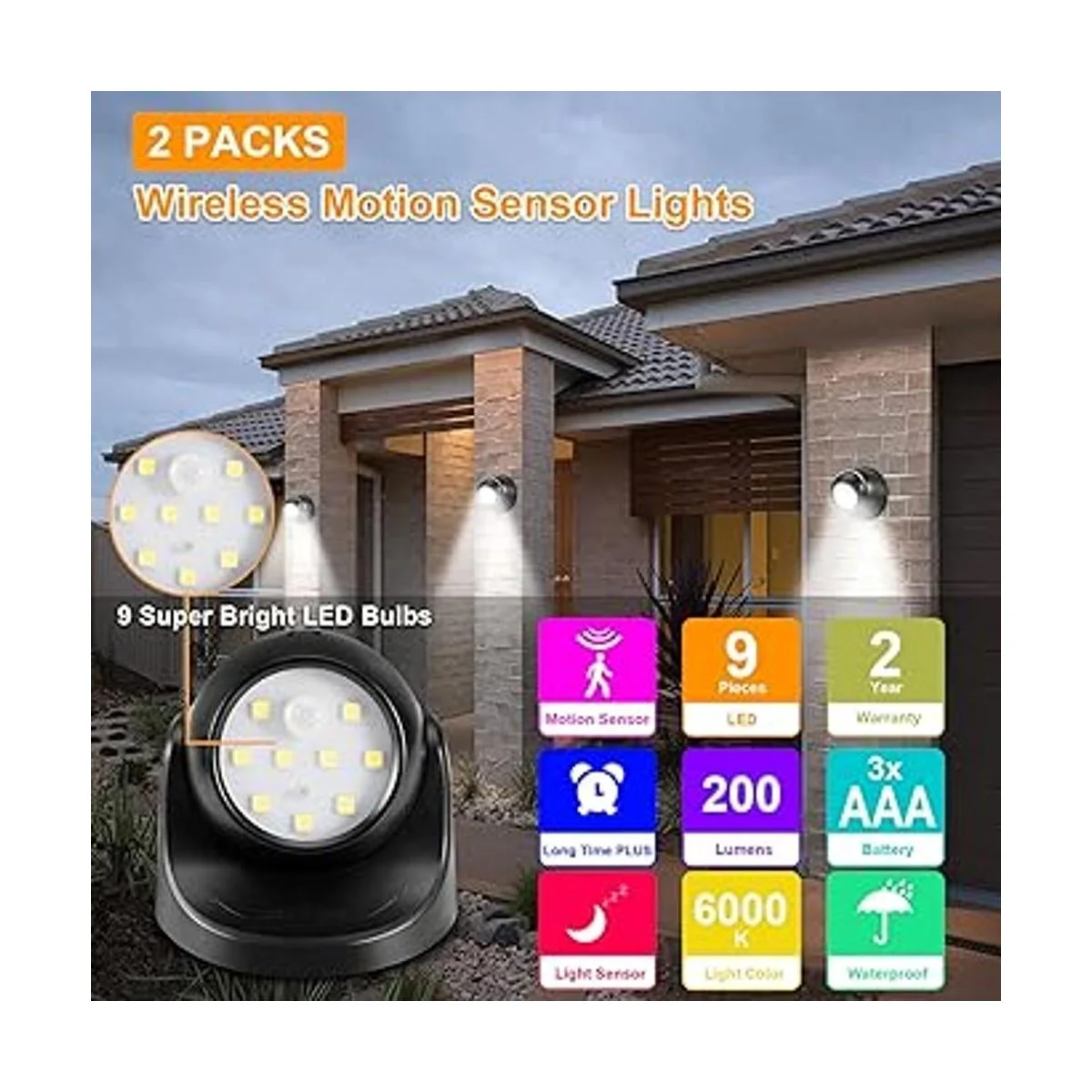 ProGreen 6000K Lámpara de pared con sensor de movimiento_2