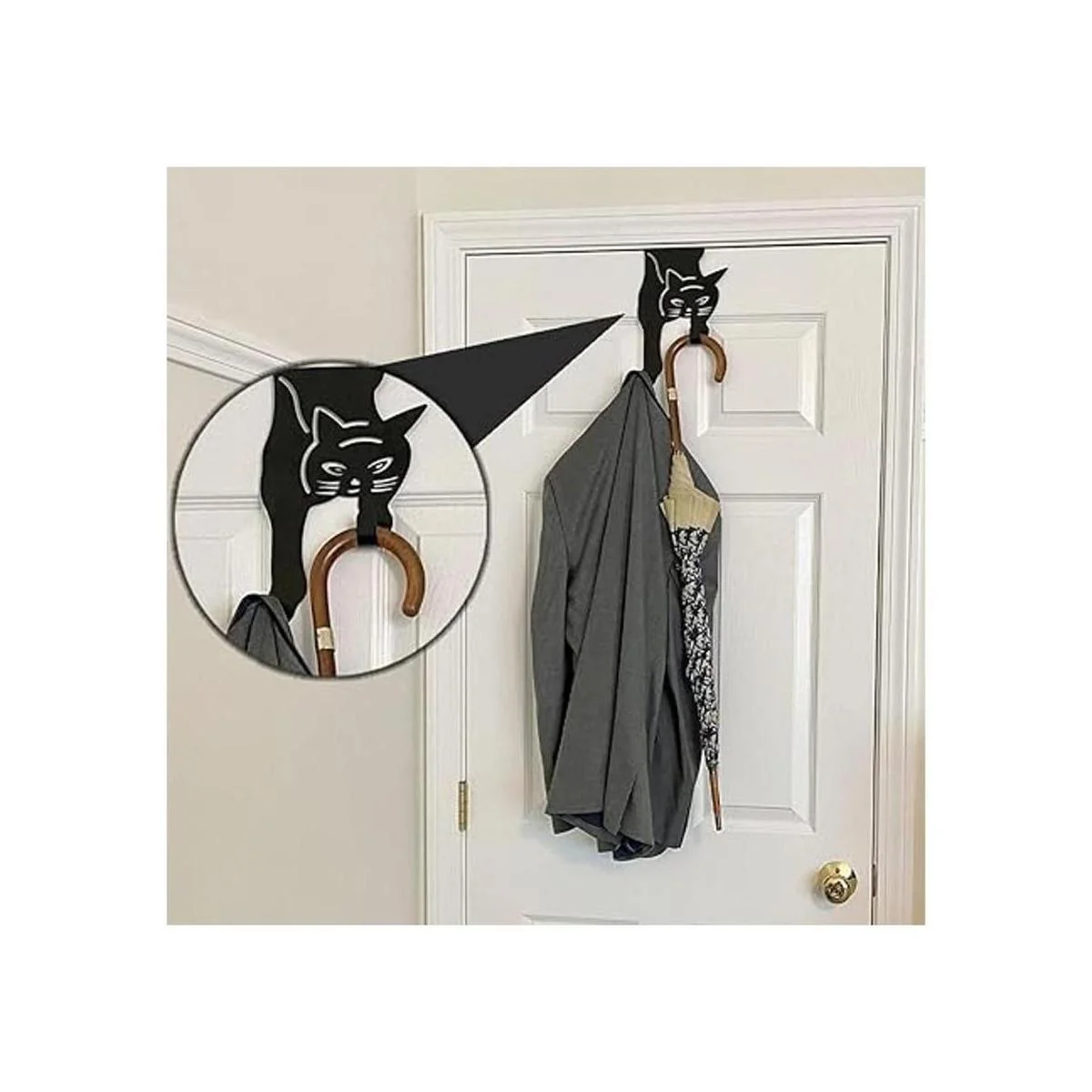 Gancho para colgar en la puerta forma de gato doble