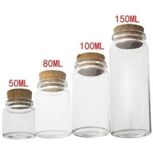 2 unidades de botellas de vidrio transparentes con tapón_4