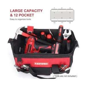 FASTPRO Bolsa de herramientas de almacenamiento abierta de