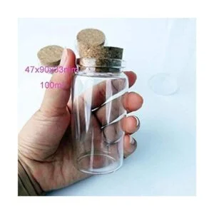 2 unidades de botellas de vidrio transparentes con tapón_3