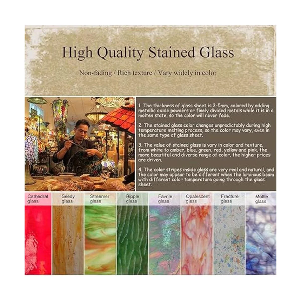 BIEYE L11407 Lámpara de mesa de cristal de colores estilo_2