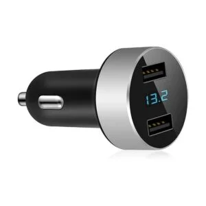 Cargador de coche USB dual salida de 4.8 A medidor de_1