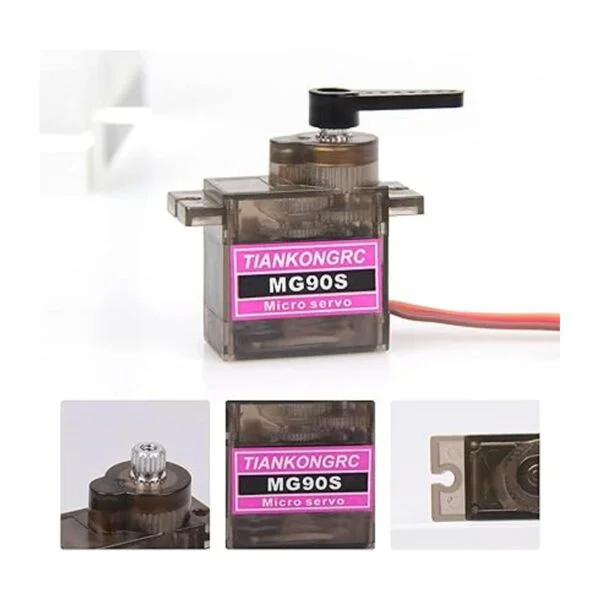 8 unids MG90S 0.32 oz servo motor micro metal engranaje_5