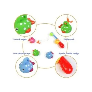 Juego de pesca para ducha y baño con lindos peces con_3