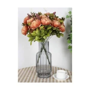 Flores artificiales de peonía Duovlo flores de seda de_5