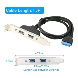 RIITOP 2 puertos USB 3.0 hembra panel trasero a MB 20pin_5