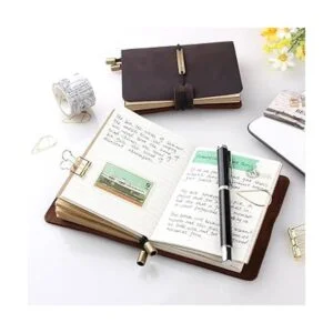 Diario de piel hecho a mano vintage cuaderno de viajero_4